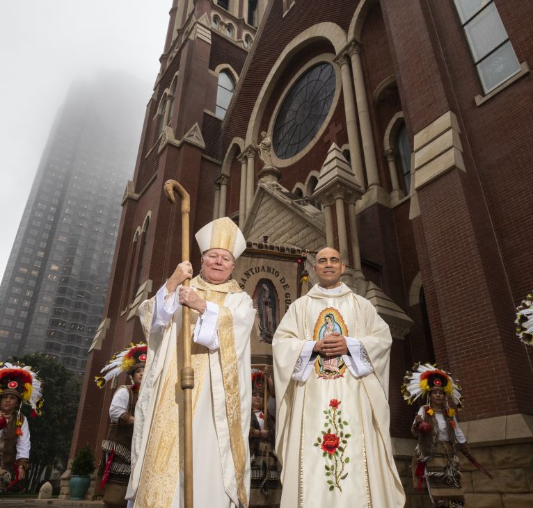 Bishop if front of National Shrine