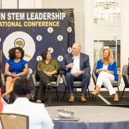 The honorees of the 2023 Women in STEM Leadership International Conference participate in a panel discussion.