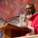 Deacon Darryl A. Kelley gives the homily at the 72nd annual Red Mass Oct. 6, 2024, at the Cathedral of St. Matthew the Apostle in Washington. The Red Mass, sponsored by the John Carroll Society of the  Archdiocese of Washington, is celebrated on the day before the opening of the Supreme Court's term and seeks prayers for God's guidance and blessings for those involved in the nation's system of law and justice. Deacon Kelley, an attorney, serves in ministry at St. John the Evangelist Parish in Clinton, Maryland. (OSV News photo/Christopher Newkumet, John Carroll Society)