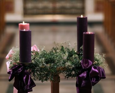 Advent, a season of joyful expectation before Christmas, begins Dec. 1 this year. The Advent wreath, with a candle marking each week of the season, is a traditional symbol of the liturgical period. (OSV News photo illustration/Bob Roller)