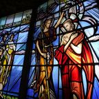Christ's baptism by John the Baptist is depicted in a stained-glass window at Blessed Sacrament Church in Valley Stream, N.Y. The feast of the Baptism of the Lord, celebrated Jan. 8 in 2024, marks the end of the Christmas season. (OSV News photo/Gregory A. Shemitz)