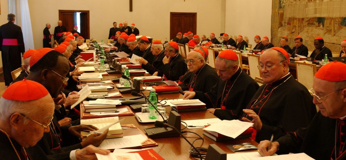 MEMBERS OF COLLEGE OF CARDINALS MEET AT THE VATICAN
