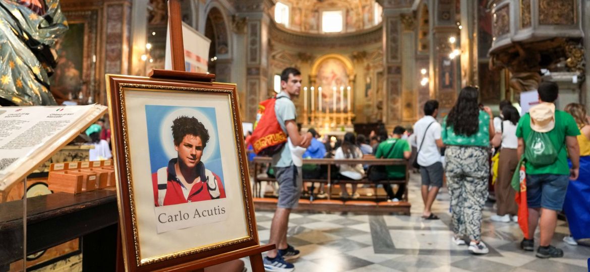 CARLO ACUTIS RELICS AT CHURCH OF SAN MARCELLO AL CORSO IN ROME