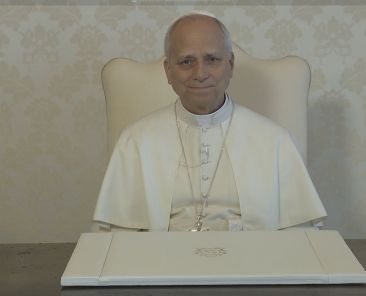 Pope Leo XIV is seen in a screen grab from his video appeal Oct. 13, 2025, asking Catholic parishes around the world to observe World Mission Sunday Oct. 19 and to support the missions with their prayers and financial contributions. (CNS photo/screen grab, Vatican Media)