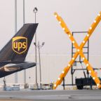 A yellow 'X' marks areas of Muhammad Ali Louisville International Airport in Kentucky Nov. 5, 2025, that were closed following the crash of a UPS MD-11 cargo jet. The UPS cargo plane crashed and exploded Nov. 4 in a massive fireball while taking off from the company’s global aviation hub in Louisville, killing at least nine people and injuring 11, authorities said. (OSV News photo/Michael Clevenger, USA Today Network via Imagn Images via Reuters)  NO RESALES. NO ARCHIVES