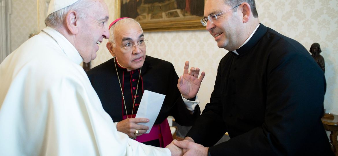 POPE FRANCIS THEN-BISHOP VASQUEZ THEN-FATHER MISKO