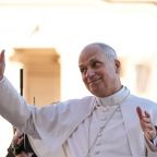 Pope Leo XIV greets visitors and pilgrims from the popemobile as he rides around St. Peter's Square at the Vatican before his weekly general audience Dec. 31, 2025. (CNS photo/Lola Gomez)