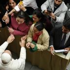 Pope Leo XIV greets people during his weekly general audience in the Paul VI Audience Hall at the Vatican Jan. 28, 2026. (OSV News photo/Simone Risoluti, Vatican Media)