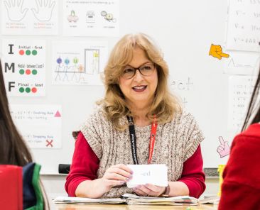 Students at Good Shepherd Catholic School in Garland who struggle with dyslexia attend support classes that are instructed by licensed dyslexia therapist like Vonda McFarling.