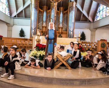 On Saturday morning the children from St. Rita Catholic Community in Dallas rehearsed for the production of Three Kings Play.