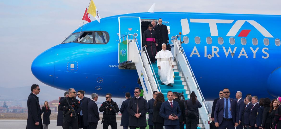 POPE LEO XIV ARRIVES IN ANKARA, TURKEY