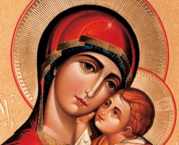 The Virgin Mary and Christ Child are depicted in the icon of the Theotokos -- or Mother of God -- from the Byzantine-Ruthenian chapel at the Basilica of the National Shrine of the Immaculate Conception in Washington. (OSV News photo by Nick Crettier, courtesy the Basilica of the National Shrine of the Immaculate Conception)