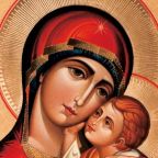 The Virgin Mary and Christ Child are depicted in the icon of the Theotokos -- or Mother of God -- from the Byzantine-Ruthenian chapel at the Basilica of the National Shrine of the Immaculate Conception in Washington. (OSV News photo by Nick Crettier, courtesy the Basilica of the National Shrine of the Immaculate Conception)