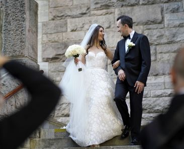 A bride and groom are seen leaving St. Paul the Apostle Church in New York City following their wedding in 2022. Cardinal Kevin Farrell, prefect for the Dicastery for Laity, Family and Life, delivers an address to the March 16-18, 2026, North American Marriage Catechumenate conference held in Grand Cocteau, La. (OSV News photo/Gregory A. Shemitz)