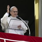 Pope Leo XIV greets those gathered to pray the Angelus in St. Peter's Square at the Vatican March 8, 2026. The pope sent a message to students gathered at Loyola University Chicago for a peacebuilding conference March 7, calling on them to "be co-workers for peace with Christ." (CNS photo/Vatican Media)