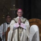 Bishop James D. Conley of Lincoln, Neb., celebrates Mass in the Crypt Church at the Basilica of the National Shrine of the Immaculate Conception in Washington July 13, 2022. On March 16, 2026, Bishop Conley asked for prayers as wildfires ravaged more than 700,000 acres in central and western Nebraska. (OSV News photo/Tyler Orsburn)