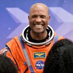 Artemis II NASA astronaut Victor Glover greets family members before boarding the astronaut van for the drive to launch pad 39B at the Kennedy Space Center in Cape Canaveral, Fla., April 1, 2026. (OSV News photo/Steve Nesius, Reuters)