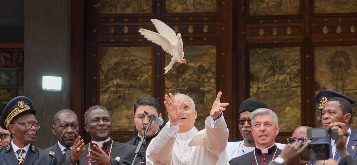 POPE LEO XIV BAMENDA CAMEROON PEACE DOVE
