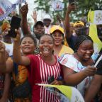 People react as Pope Leo XIV arrives for a visit at Jean Pierre Olie Psychiatric Hospital in Malabo, Equatorial Guinea, April 21, 2026, as he begins his apostolic visit to the African nation. (OSV News photo/Guglielmo Mangiapane, Reuters)