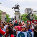Pro-life advocates depart the state Capitol in Richmond at the beginning of the Virginia March for Life April 22, 2026. (OSV News photo/Claire Bebermeyer, Diocese of Richmond)