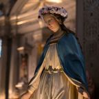 A statue of Mary is seen at Old St. Mary's Catholic Church in the Greektown neighborhood of Detroit in this 2015 file photo. The Detroit Archdiocese is celebrating the new feast day for Mary, Mother of the Church with a May 21 Mass at Old St. Mary's followed by a May Crowning and procession. (CNS photo/courtesy Archdiocese of Detroit) See FEAST-MARY-MOTHER-CHURCH May 9, 2018.