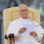 Pope Leo XIV smiles as he leads his weekly general audience in St. Peter's Square at the Vatican May 13, 2026. (OSV News photo/Vincenzo Livieri, Reuters)