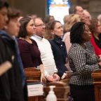People pray during a Mass at the Basilica of St. Mary in Minneapolis Feb. 1, 2026, to celebrate the 100th anniversary of the church being named a minor basilica by Pope Pius XI. Archbishop Bernard A. Hebda of St. Paul and Minneapolis, who was the main celebrant, marked the 10th anniversary of his installation as archbishop on May 13 with the release of a new pastoral letter, titled "Only One Thing Is Necessary." (OSV News photo/Dave Hrbacek, The Catholic Spirit)