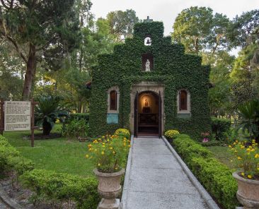 A file photo shows the historic chapel of the Shrine of Our Lady of La Leche at Mission Nombre de Dios in St. Augustine, Fla., with the statue of the nursing and watchful mother of Jesus. (OSV News photo/St. Augustine Catholic)