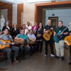 A group of musicians from different local bands/musical groups makeup The Music Ministy which serves Good Shepherd Catholic Church in Garland through their music and they are currently recording an album of alabanzas. (Front row l-r) - Agustin Garcia, Ignacio Reyna, Ramiro Vargas, Alfonso Falcon Guadalupe Canedo, Fortino Monterrubio.  (Back row l-r) - Anthony Rodriguez, Maria Guadalupe Ortiz, Josie Rendon, Leslie Reyna,Proceso Monterrubio, Alba Castro and Laura Garcia.