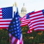 American flags flutter in front of the U.S. Capitol in Washington Nov. 7, 2025. A 2026 study from the Pew Research Center shows more Americans are acquainted with the term "Christian nationalism," but on balance, more of them are likely to hold a negative rather than positive view of it. (OSV News photo/Nathan Howard, Reuters)