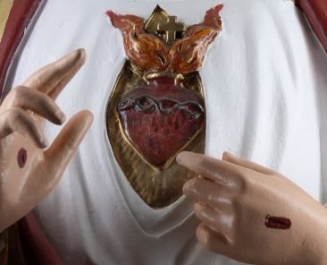 A statue depicting the Sacred Heart of Jesus is seen at Sacred Heart Church in the North End neighborhood of Boston April 22, 2026. On May 15, 2026, Archbishop Paul D. Etienne of Seattle issued a pastoral letter on the Sacred Heart of Jesus, titled "Meek and Humble of Heart." (OSV News photo/Gregory A. Shemitz)