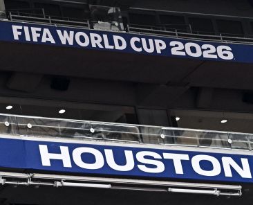 This is a view of FIFA signage at Houston Stadium May 27, 2026, ahead of the FIFA World Cup June 11-July 19. Mandatory Credit: (OSV News photo/Maria Lysaker-Imagn Images via Reuters)