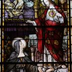 The revelation of the Sacred Heart of Jesus to St. Margaret Mary Alacoque is depicted in a stained-glass window at St. Ignatius Loyola Church in the Upper East Side neighborhood of New York City. The U.S. bishops will consecrate the United States to Jesus' Sacred Heart June 11, 2026. (OSV News photo/Gregory A. Shemitz)
