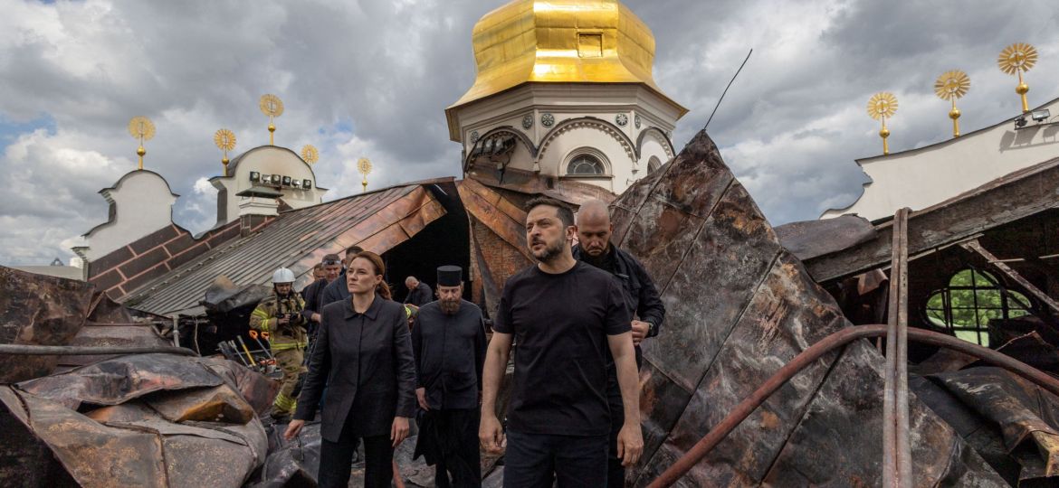 AFTERMATH RUSSIAN DRONE STRIKE UKRAINE ORTHODOX CATHEDRAL