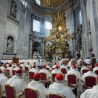 Pope Leo XIV delivers the homily during Mass opening the first day of a consistory with cardinals from around the world in St. Peter's Basilica at the Vatican June 26, 2026. (CNS photo/Vatican Media)