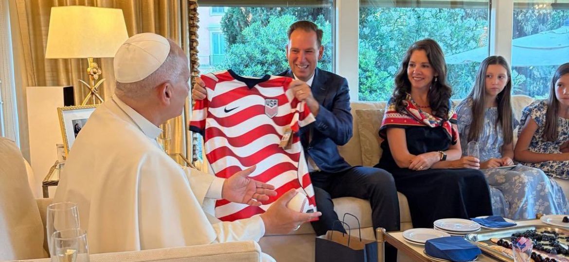 POPE LEO U.S. AMBASSADOR BRIAN BURCH FAMILY VATICAN PEACE FREEDOM