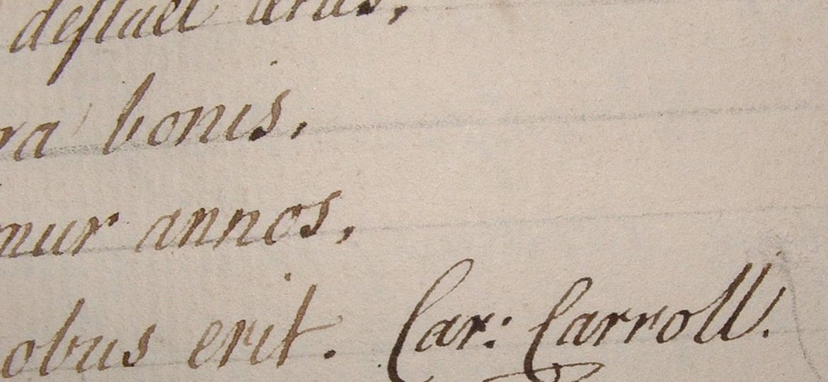CHARLES CARROLL SIGNATURE ON POEM