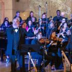 José Delgadillo, left, conducted the special performance of "Misa Azteca," composed by Joseph Julián González, on June 27, 2026, at the Cathedral of Our Lady of the Angels in Los Angeles. (OSV News photo/Reese Cuevas, courtesy Archdiocese of Los Angeles)