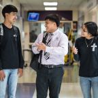 (l-r) Jonathan Becerril, Esteban Guerrero and Alondra Aguilar are graduating SPSA students who will be attending Cristo Rey Dallas Prep.