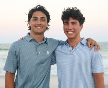 Peter Cooney (right) and his brother Thomas, who co-founded Acutis AI, a website platform designed as a Catholic alternative to mainstream AI systems that offers responses rooted in Church teaching, are seen in an undated photo. (OSV News photo/courtesy of AcutisAI) Editors: Best quality available