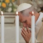 Pope Leo XIV celebrates a Mass in the Pontifical Parish of St. Thomas of Villanova, in Castel Gandolfo, Italy, Aug. 15, 2026, on the feast the Assumption of the Blessed Virgin Mary. (OSV News photo/Gregorio Borgia, pool via Reuters)
