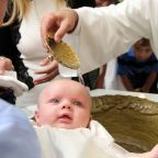 A file photo shows a baby during her baptism. Baptisms in the Catholic Church in Ireland have fallen by almost a third since 2015, with just one Irish diocese seeing any positive change, according to a new report released Aug. 18, 2026. (OSV News photo/Gregory A. Shemitz)