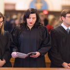 Local judges gather at St. Anthony Church in Fort Lauderdale, Fla., Oct. 15, 2025, for the annual Red Mass of the St. Thomas More Society of South Florida. (OSV New photo/Tom Tracy)