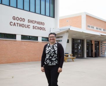 Mrs. Nieves Castillo Frazier is the new principal at Good Shepherd Catholic School in Garland.