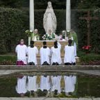 Pope Leo XIV celebrates Mass for the Care of Creation on the grounds of the Borgo Laudato Si’ ecology center in Castel Gandolfo, Italy, Sept. 1, 2026.(CNS photo/Vatican Media)