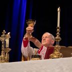 Bishop Thomas J. Paprocki of Springfield, Ill., celebrates Mass during the 2023 Eucharistic Congress in Springfield. The Diocese of Springfield announced July 1, 2026, in both a video and statement it has done away with eulogies during funeral Masses and also visitation of the deceased in church immediately before the Mass. (OSV News photo/courtesy Diocese of Springfield)