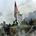 A U.S. flag is posted in the rubble of the World Trade Center Sept. 13, 2001, in New York, two days after the terrorist attacks. Sept. 11 this year marks the the 10th anniversary of the attacks that claimed the lives of nearly 3,000 people in New York City and Shanksville, Pa., and at the Pentagon. (OSV News photo/Beth Kaiser, Reuters)