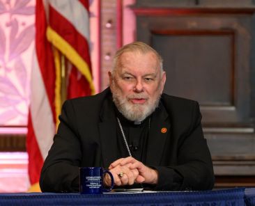 Miami Archbishop Thomas G. Wenski during a roundtable at Georgetown University in Washington Sept. 11, 2025. Participation in elections is a key component of faithful citizenship for U.S. Catholics, as is advocating for free and fair elections, Archbishop Wenski and other Catholic leaders said Sept. 11, 2026. (OSV News photo/Rafael Suanes, courtesy Georgetown University)