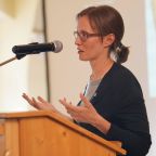 Hannah Barrett, an associate professor of theology, speaks during Franciscan University of Steubenville's sixth annual Truth of Love Conference Sept. 5, 2026, with this year's edition in Gaming, Austria, titled "Toward a Theology of Healing." (OSV News photo/courtesy Franciscan University of Steubenville)