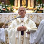 Pope Leo XIV celebrates Mass at the Shrine of Our Lady of Good Counsel in Genazzano, Italy, near Rome, Sept. 7, 2026, the eve of the feast of the Nativity of the Blessed Virgin Mary. (CNS photo/Stefano Spaziani, pool)
